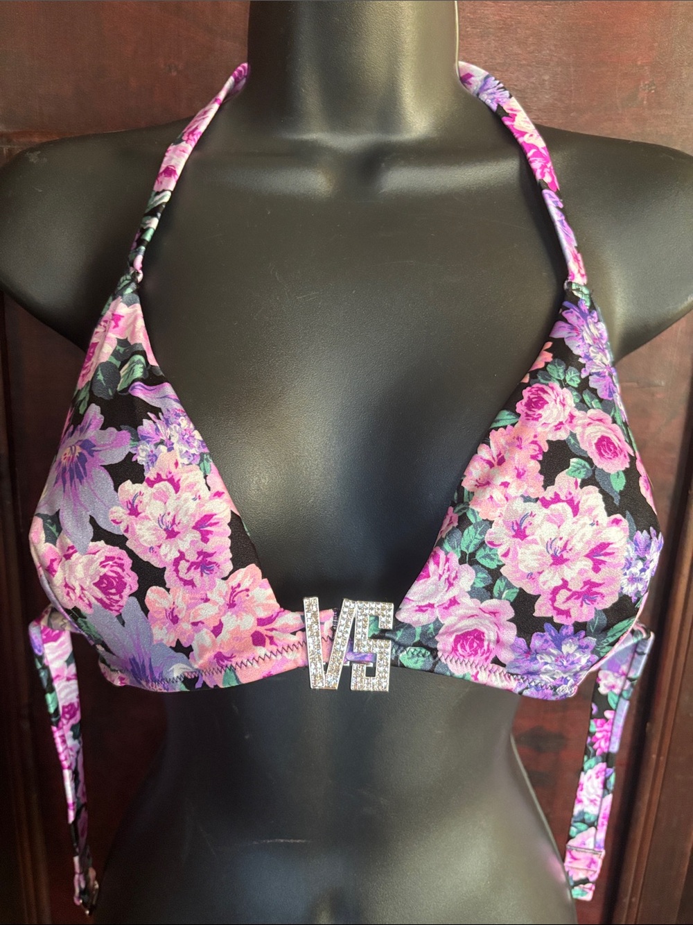 VS bling Halter Bikini Top with Rhinestone Accent